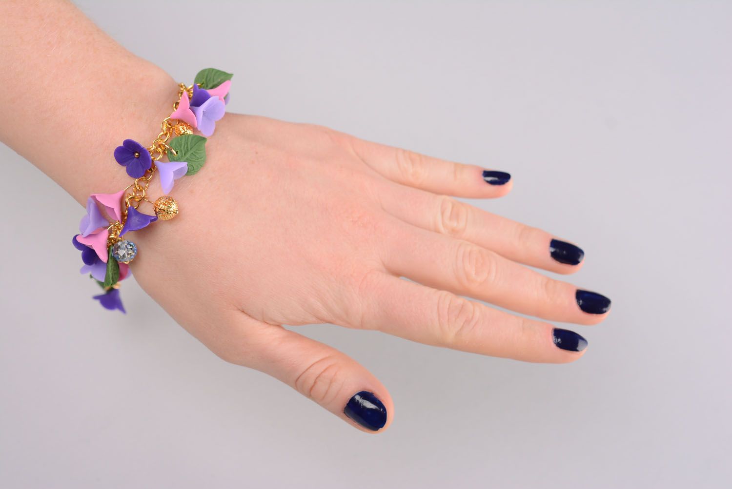 Polymer clay bracelet Lilac photo 5