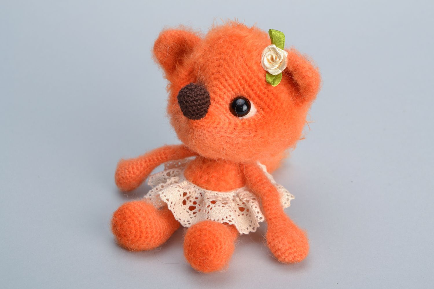 Crochet wool toy fox photo 1
