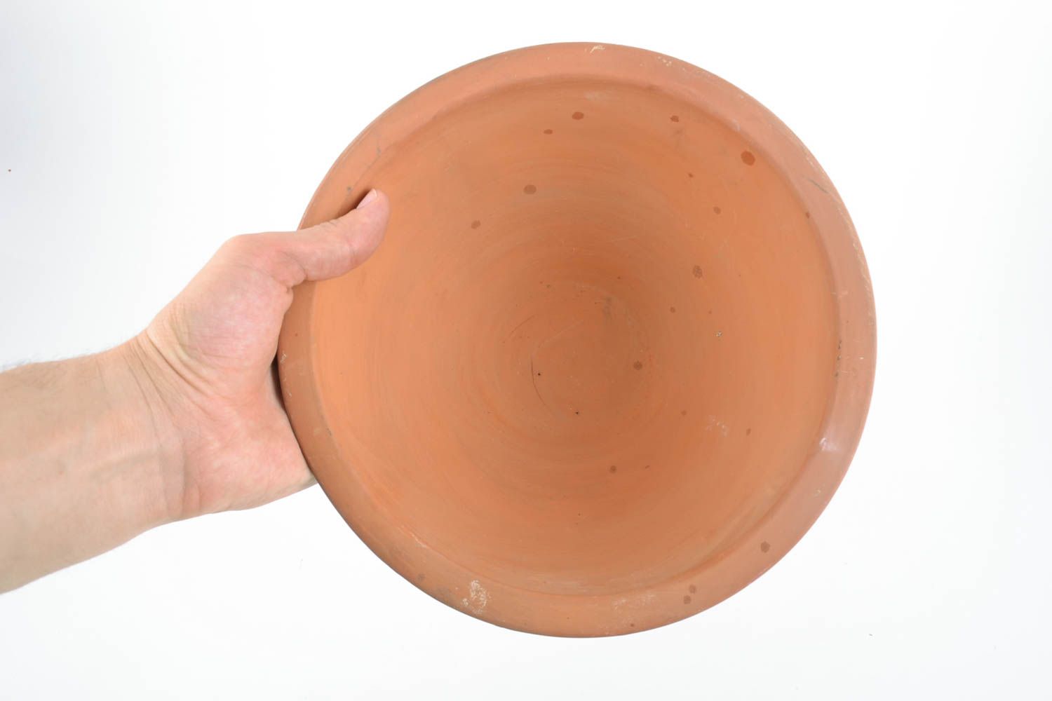 Bol de céramique couvert de glaçure fait main grand avec ornement 2 litres photo 4