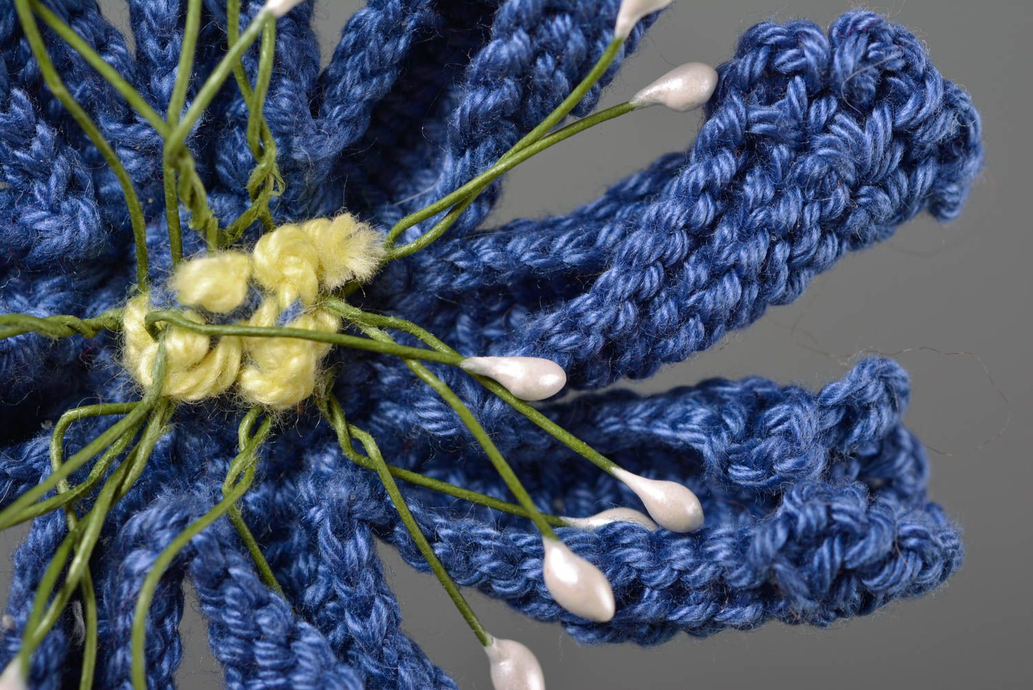 Handmade Schmuck Mädchen Haarschmuck Blumen Haargummi schön blau elegant foto 2