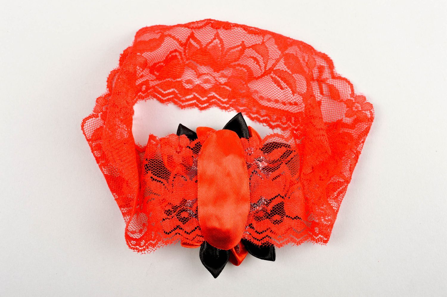 Повязка на голову ручной работы повязка для девочки детская повязка красная фото 5