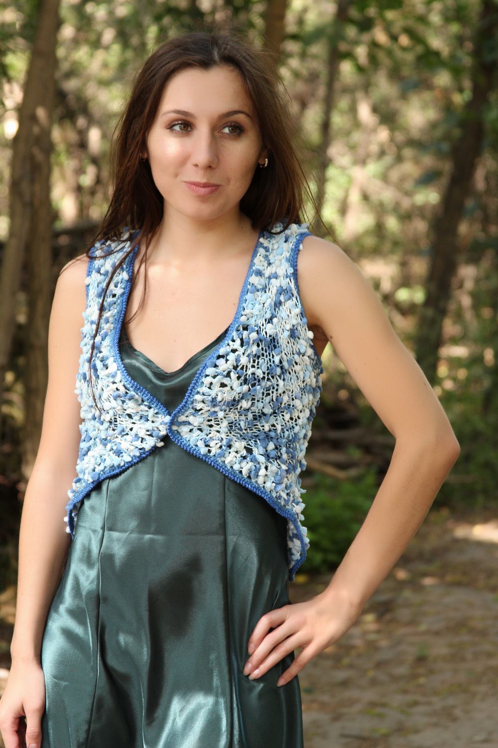 Knitted and crocheted vest photo 1