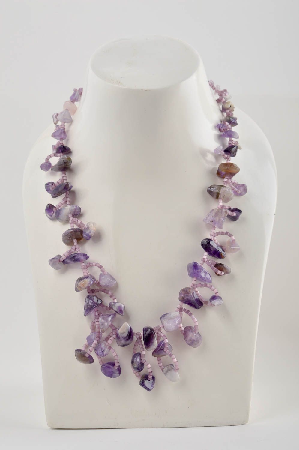 Gemstone jewelry handmade necklace amethyst necklace designer accessories photo 2