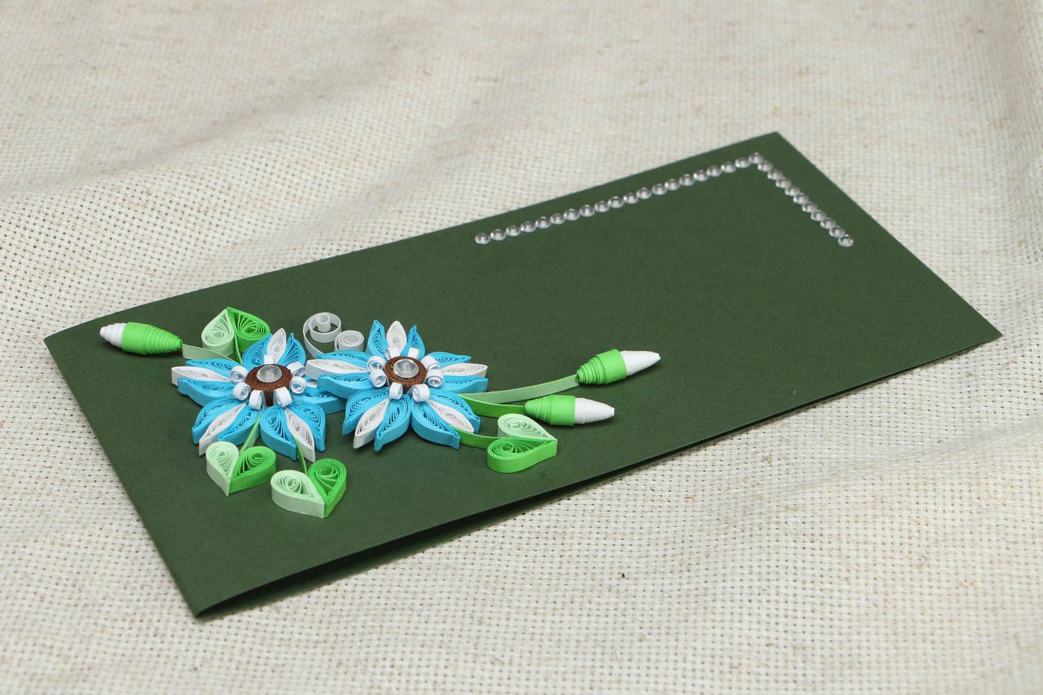 Quilling Grußkarte mit Blumen foto 5