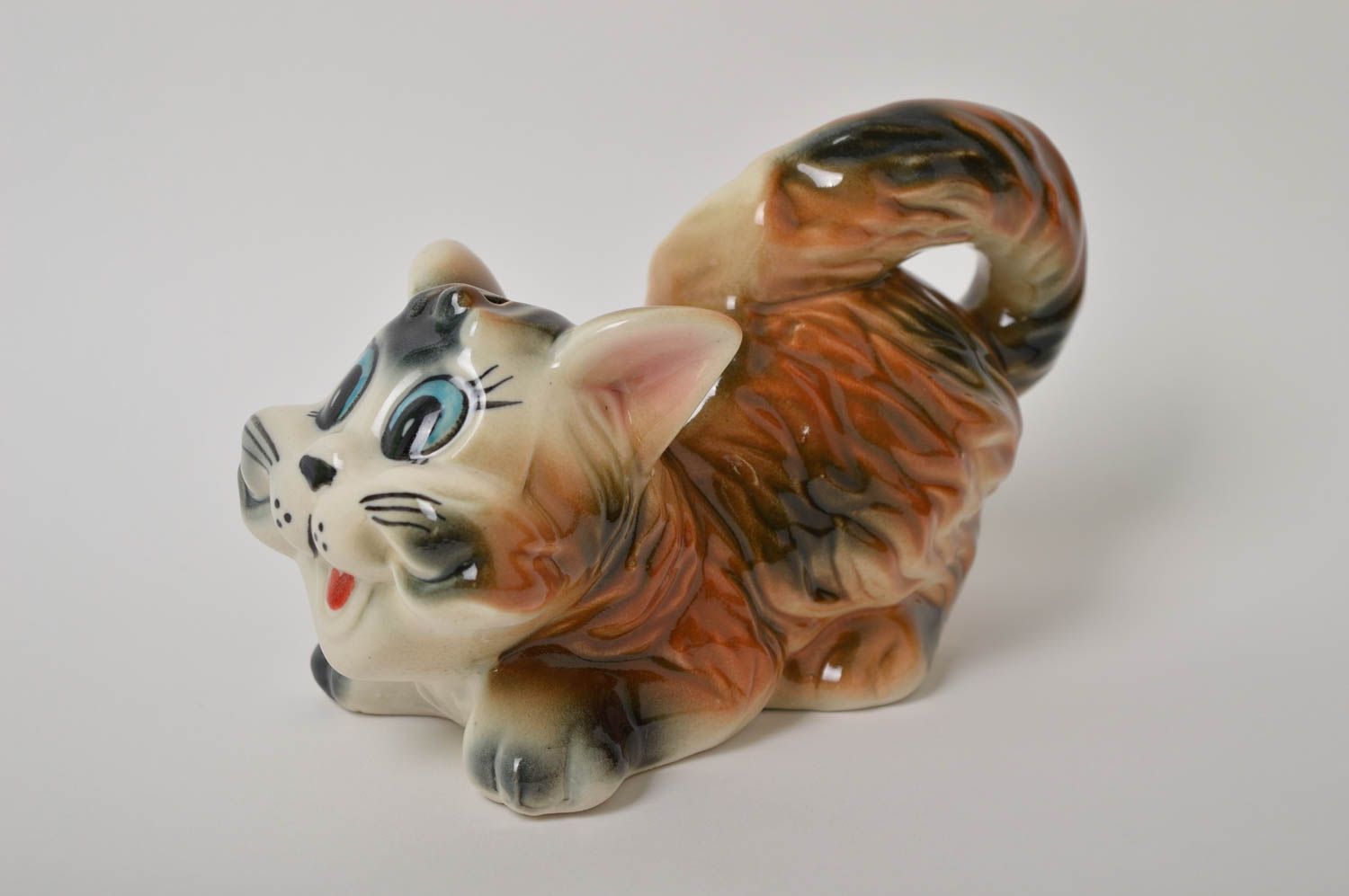 Schöne Spardose Katze handmade originelles Geschenk handgemachte Keramik foto 2