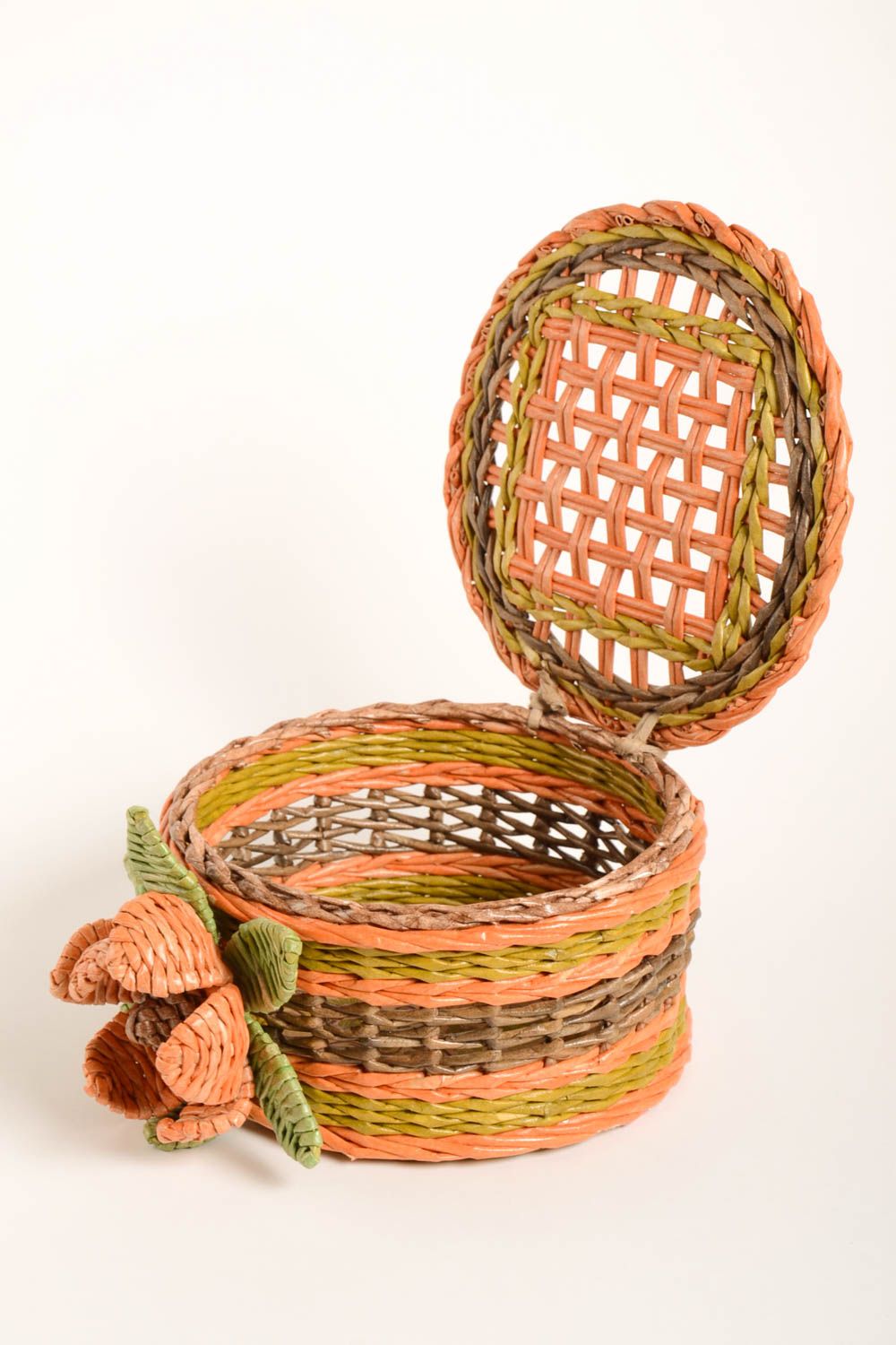 Panera original hecha a mano cesta de mimbre de papel accesorio de cocina foto 3