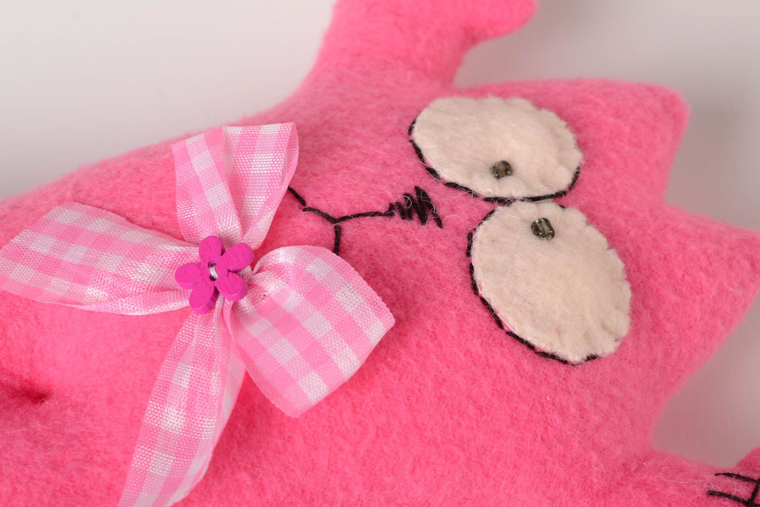Juguete artesanal de tela muñeco de peluche regalo original Gato rosado foto 5