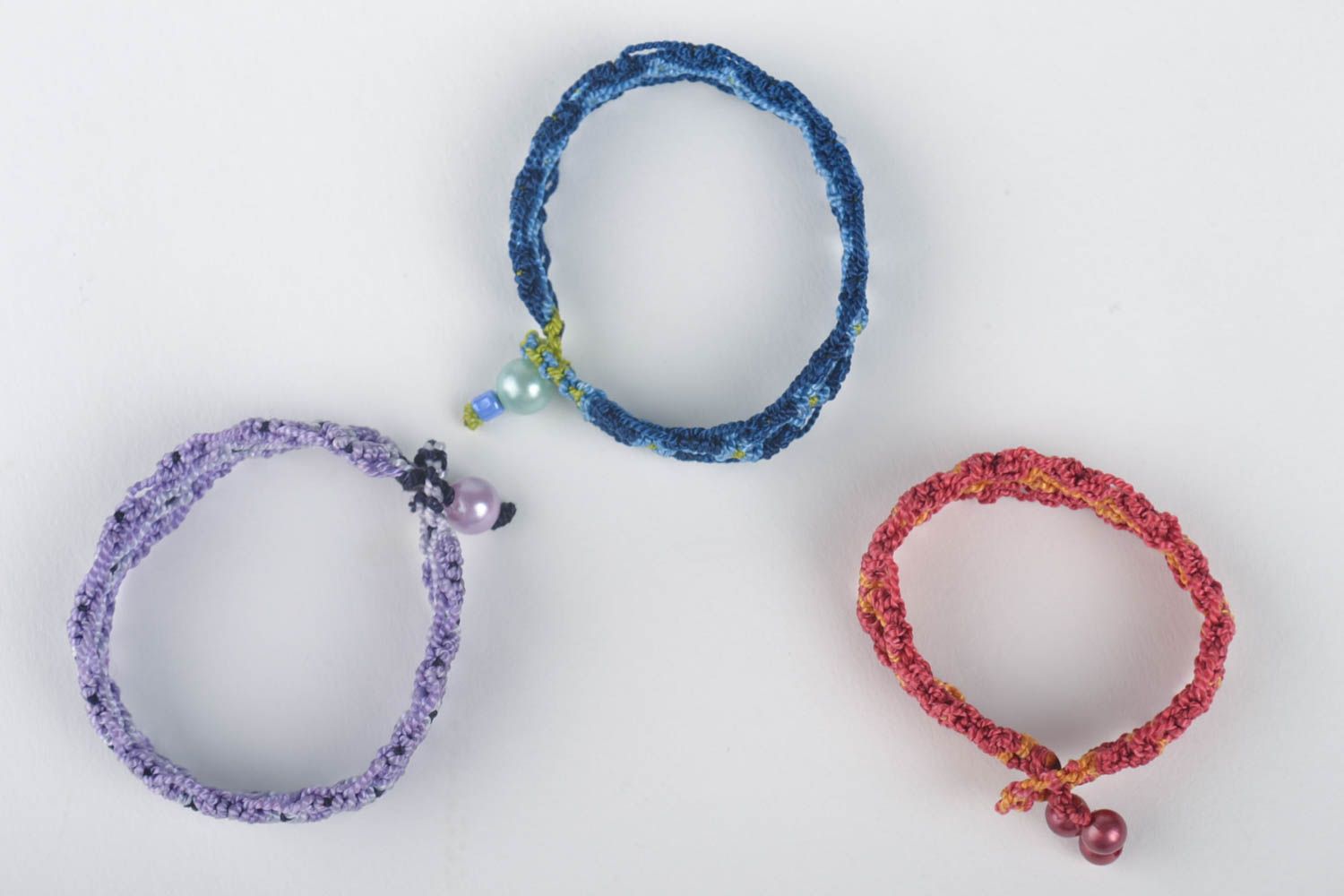 Stylish handmade women bracelets 3 pieces woven thread bracelet jewelry designs photo 4