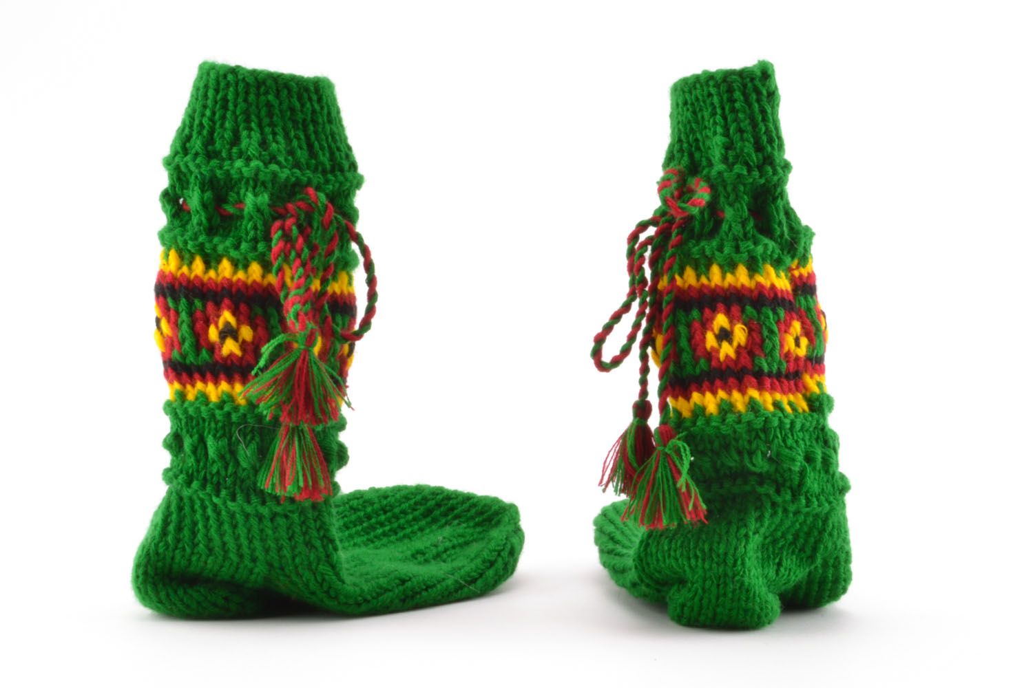 Green woolen socks photo 5