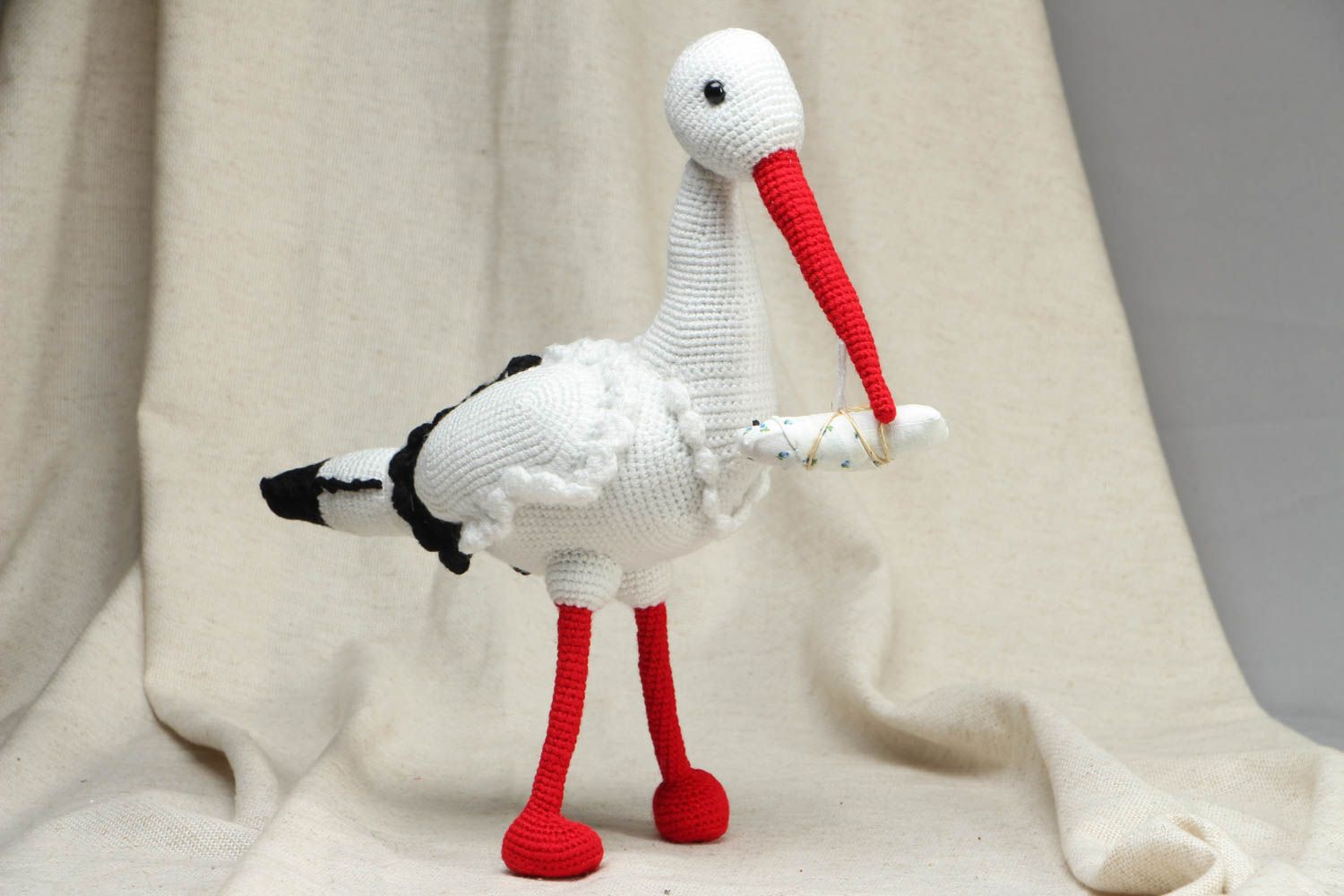 Soft crochet toy Stork photo 1