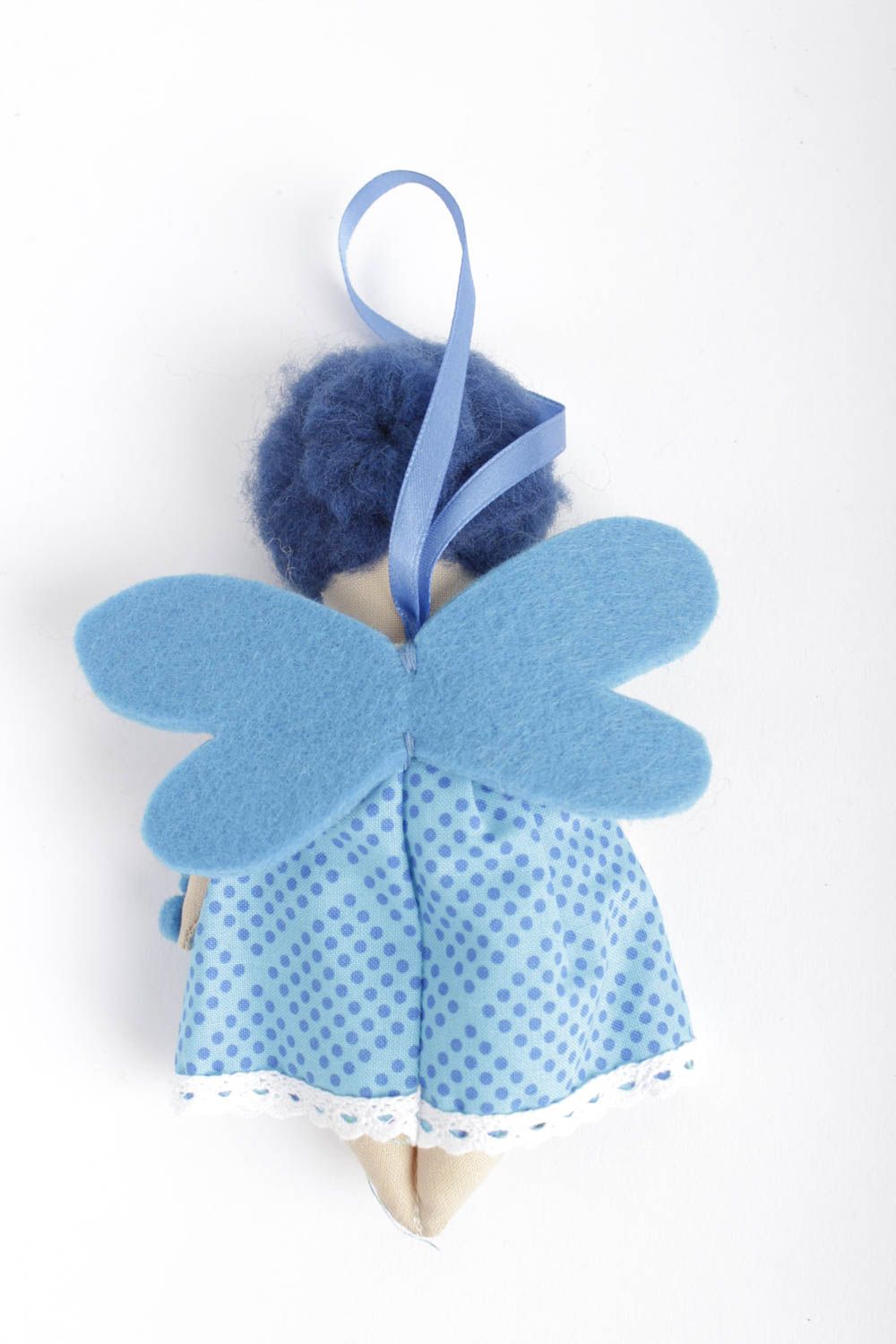 Designer Puppe handmade Deko zum Aufhängen Dekoration Wohnzimmer in Blau  foto 3