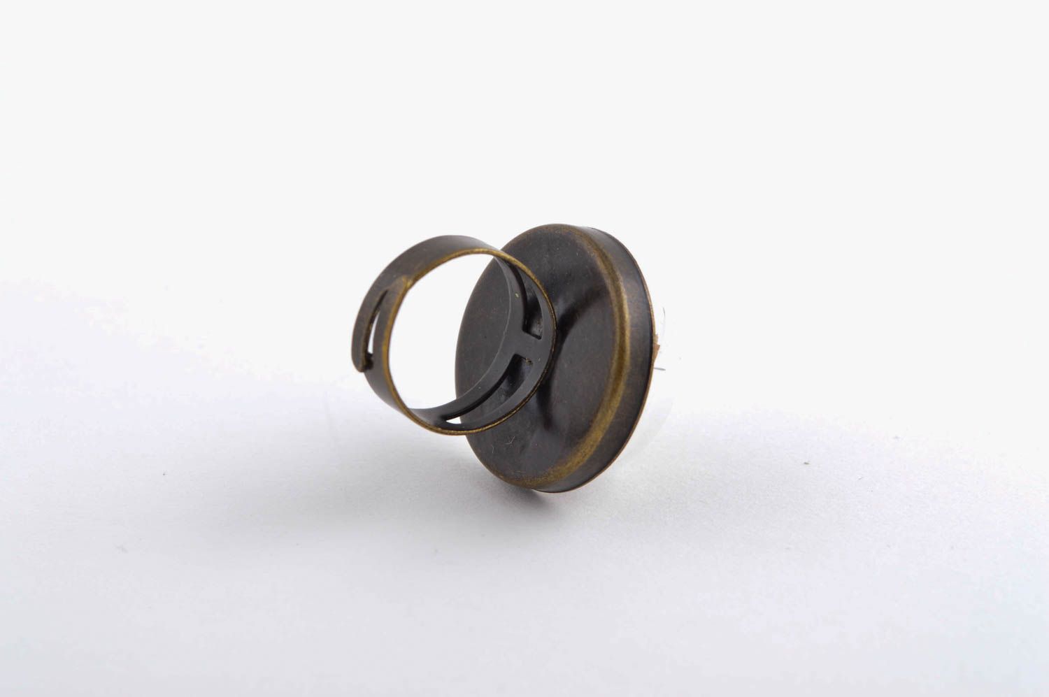 Красивое кольцо ручной работы элитная бижутерия необычное кольцо круглое фото 4