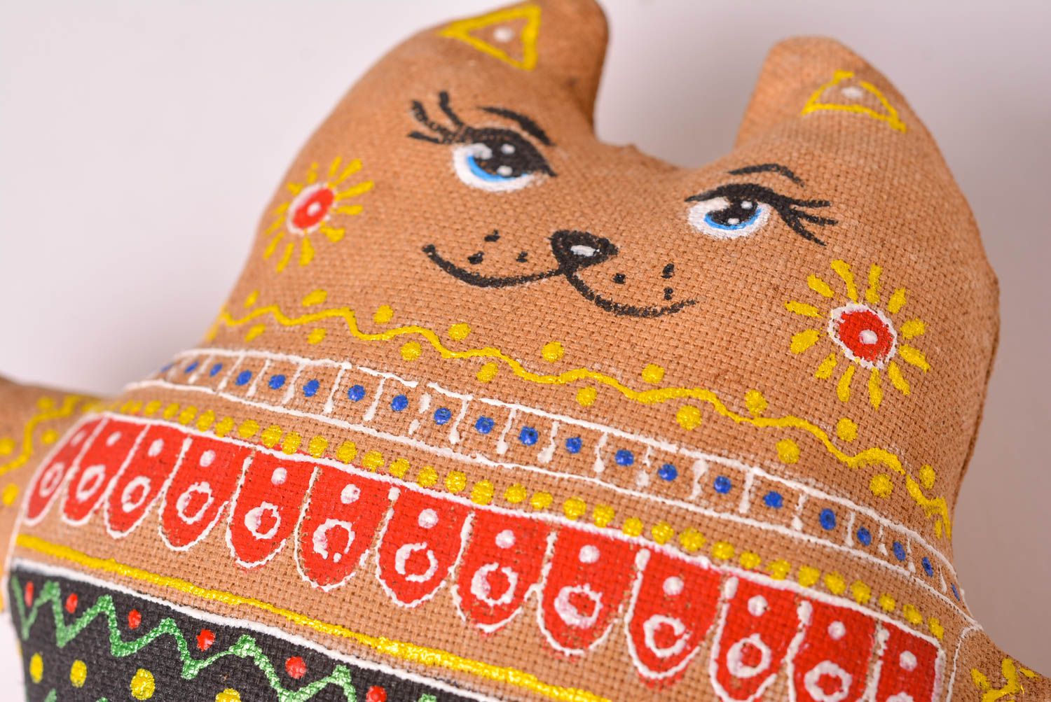 Juguete hecho a mano de tela gato de peluche regalo para niño decoración de casa foto 4