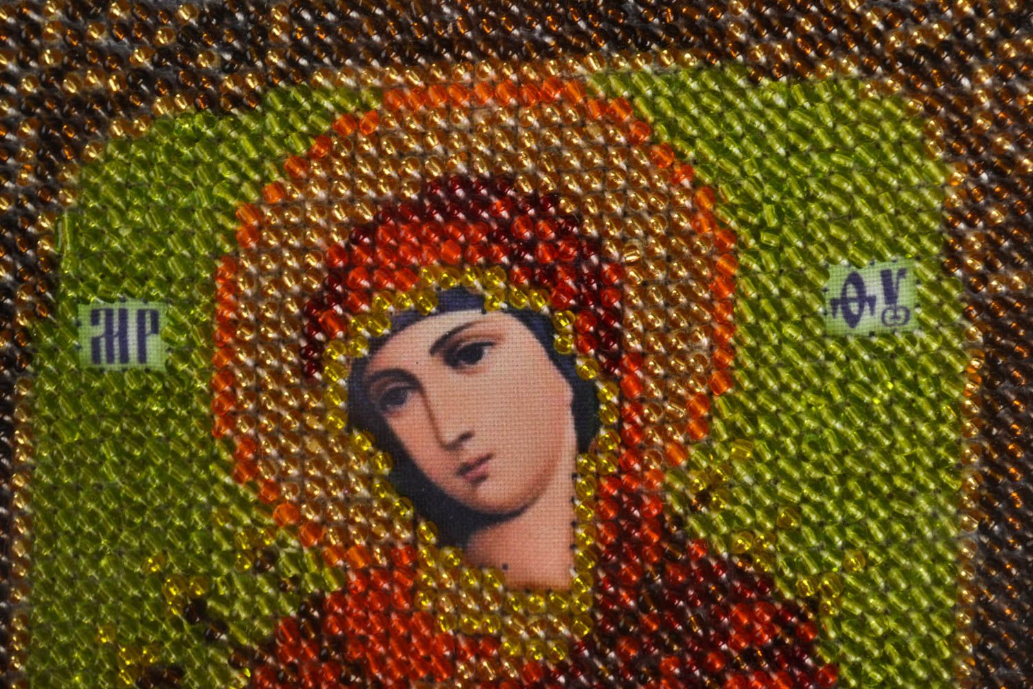 Православная икона ручной работы именная икона вышитая бисером икона святых фото 2