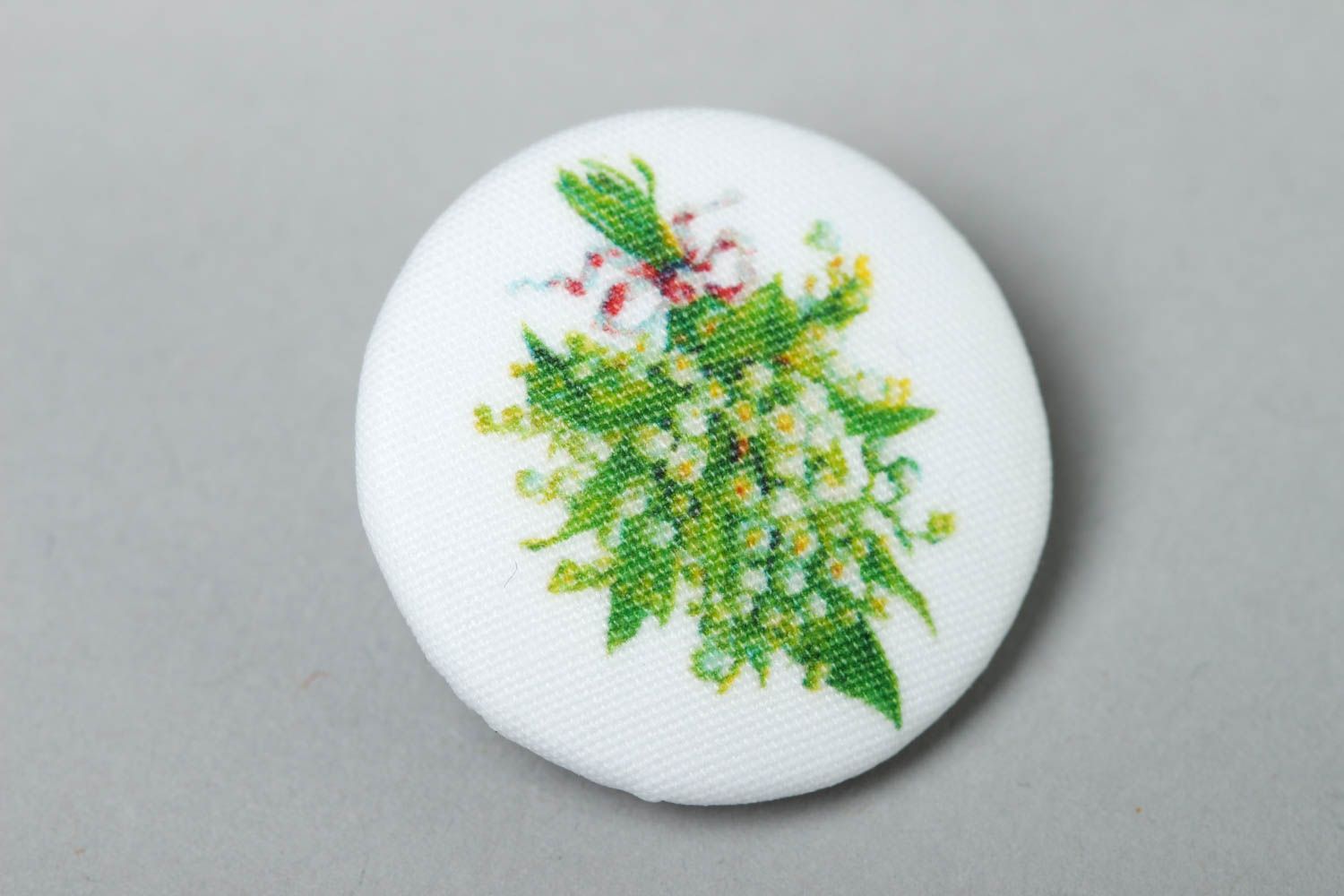 Beautiful handmade plastic button handmade buttons fabric button with print photo 4