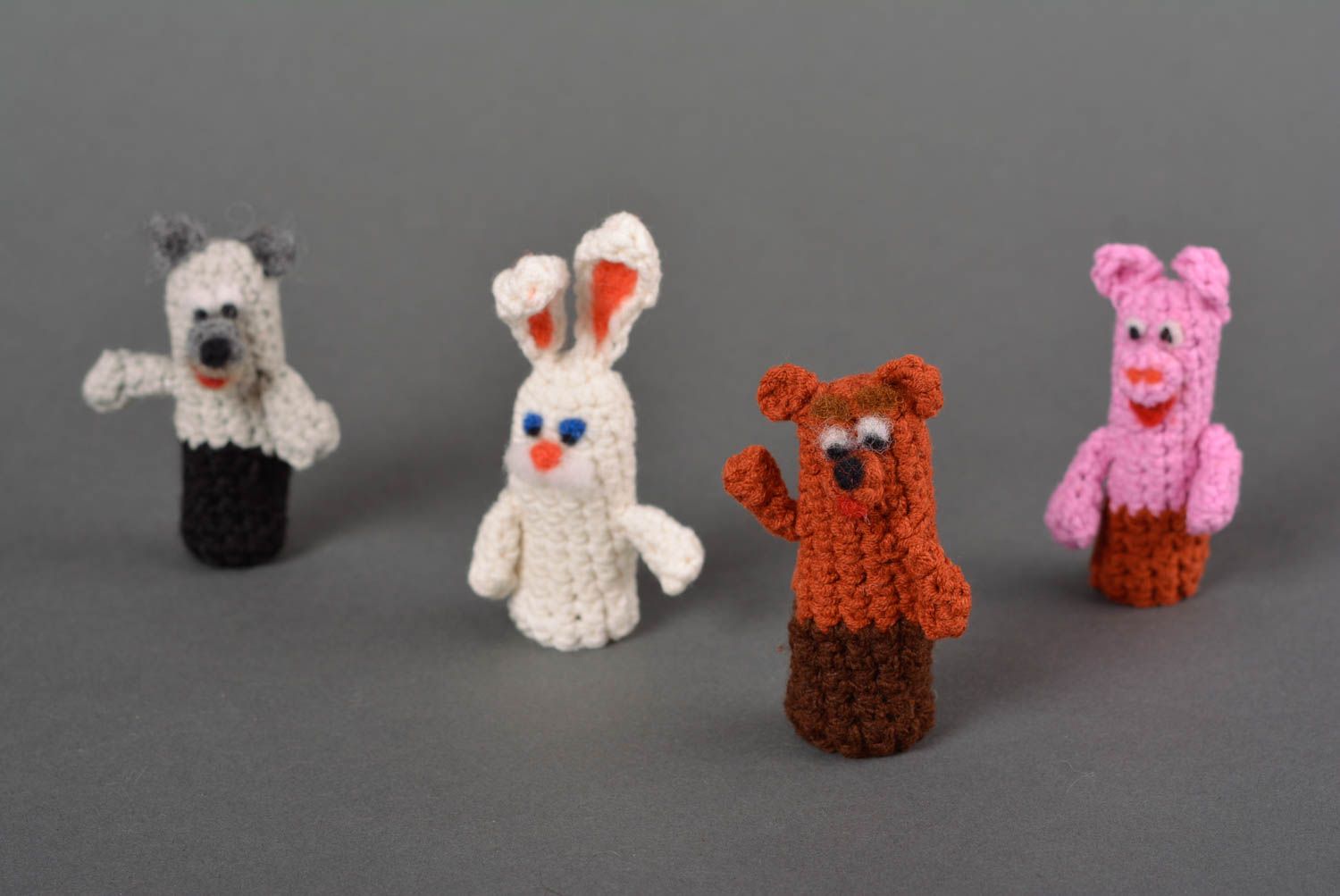 Fingerpuppe Tier handmade Kuscheltier Bär Puppentheater für Kinder Geschenk foto 4