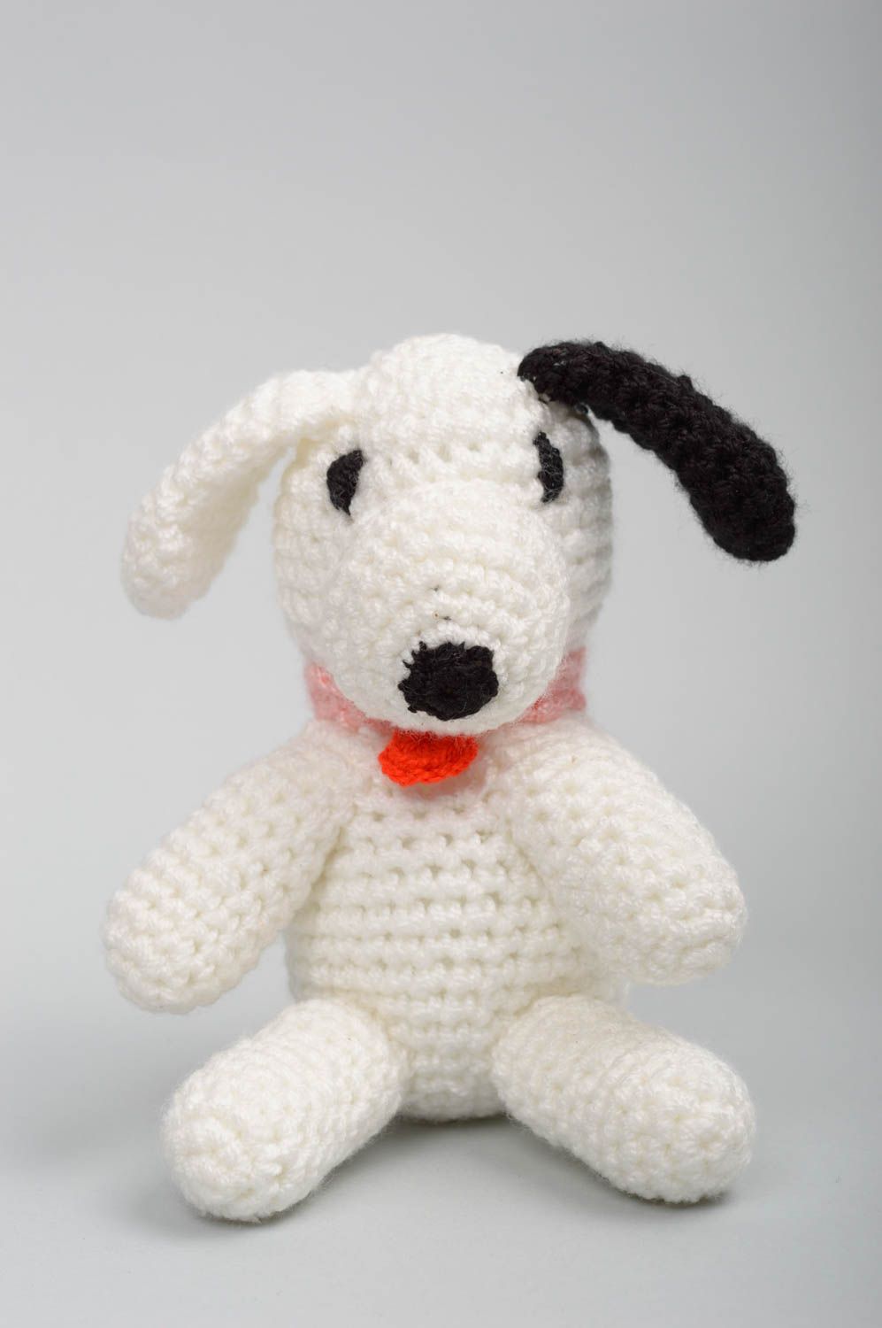 Jouet chien Peluche faite main Accessoire femme tricoté au crochet coton photo 1