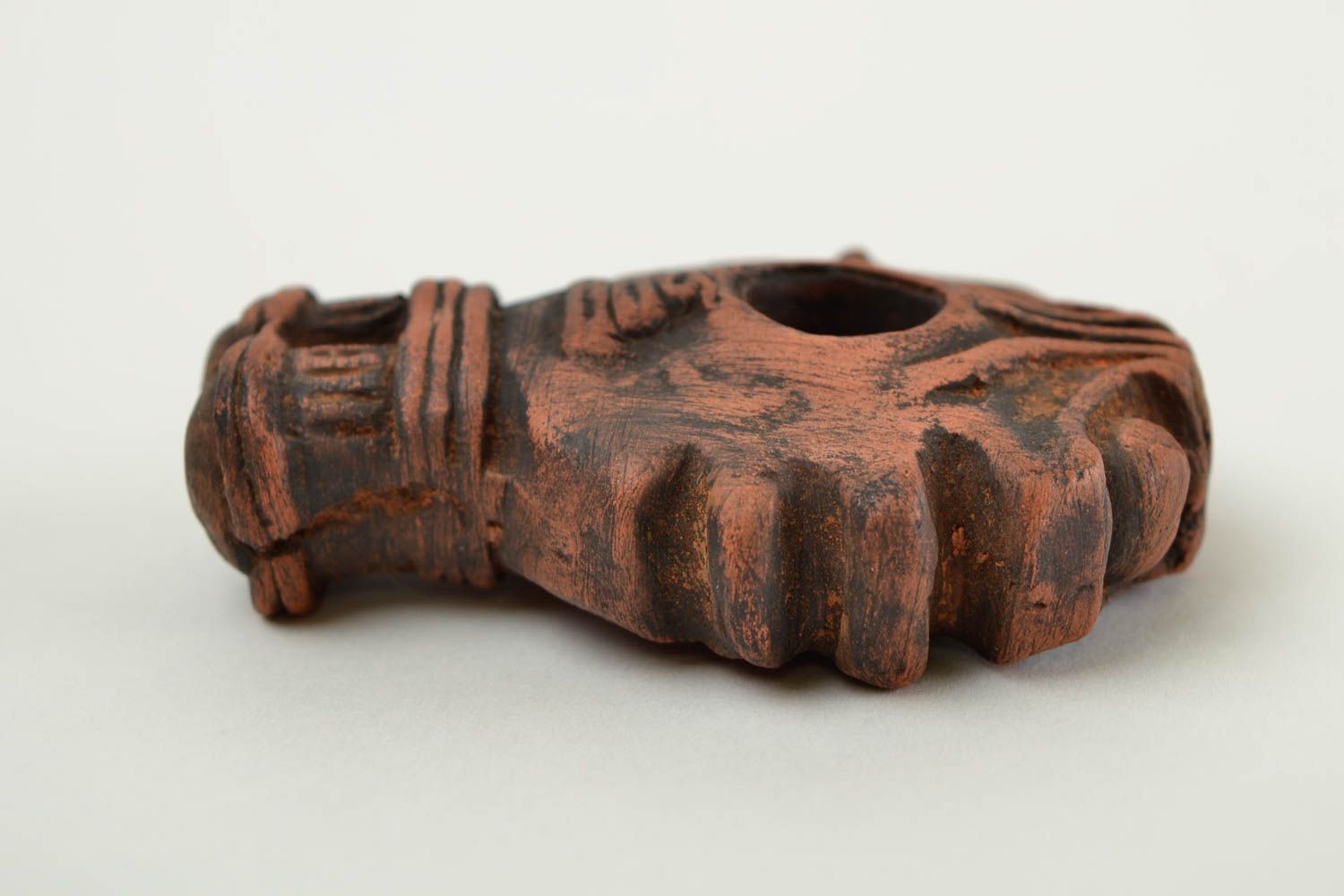 Handmade ceramic tobacco pipe smoking pipe sculpture art pottery works photo 5