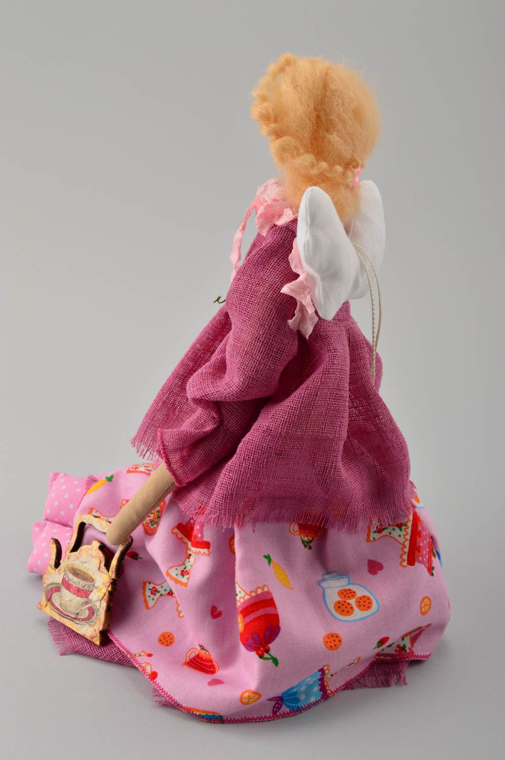 Handmade collectible doll stuffed toys elegant dolls fabric doll nursery decor photo 4