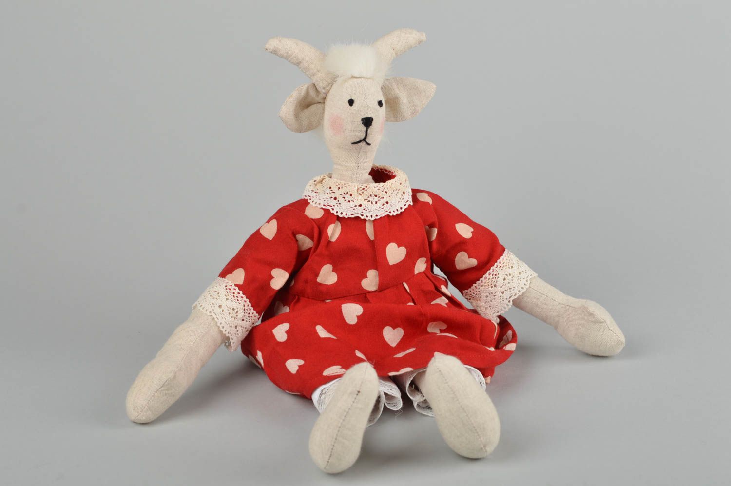 Игрушка коза ручной работы авторская игрушка стильный подарок для детей фото 1