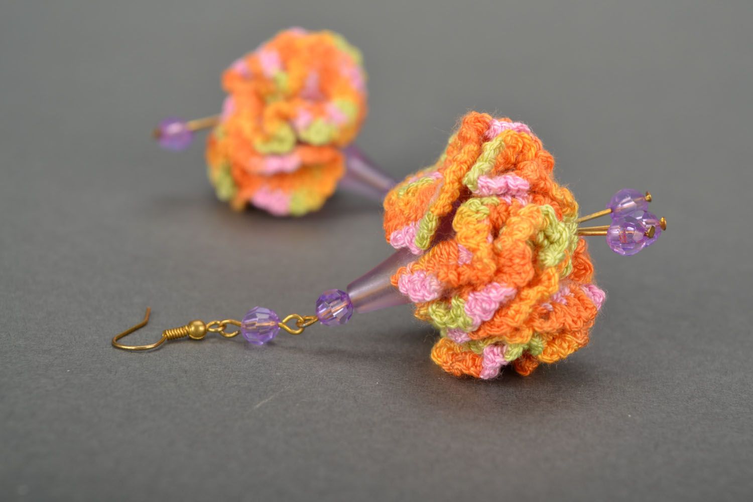 Crocheted earrings-pendants photo 1