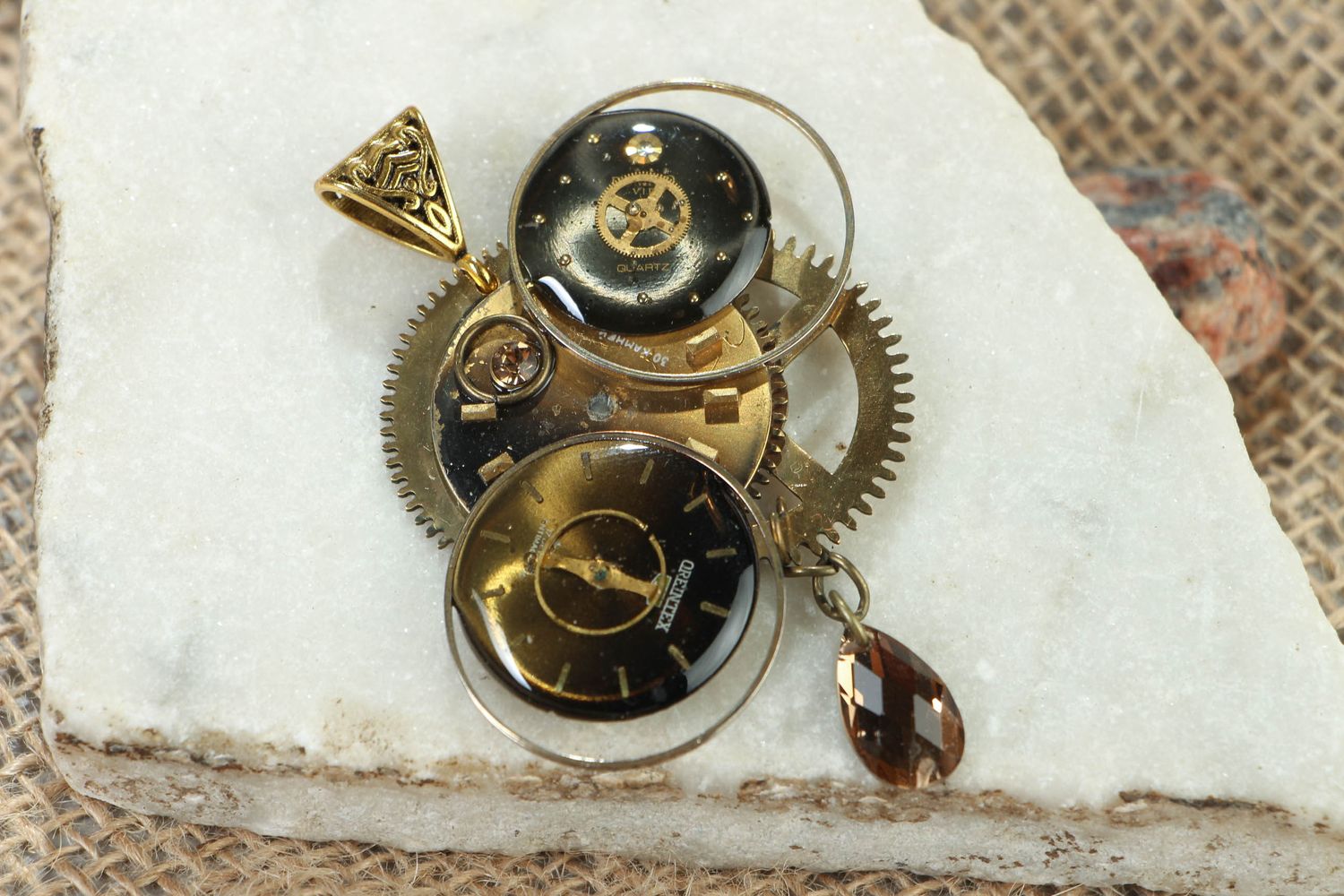Handmade steampunk pendant photo 4