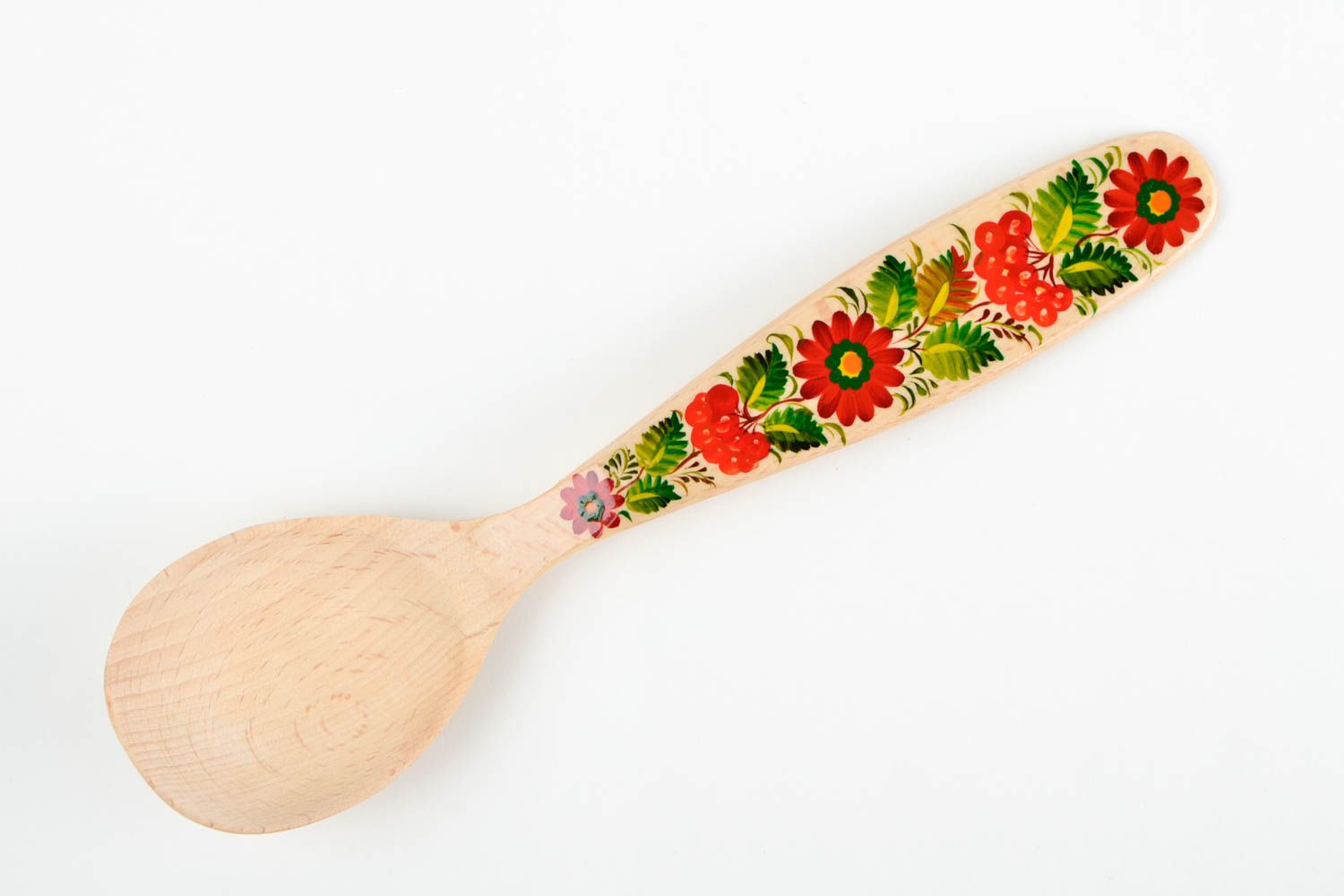 Handmade cute wooden spoon stylish painted spoon unusual kitchen accessory photo 3