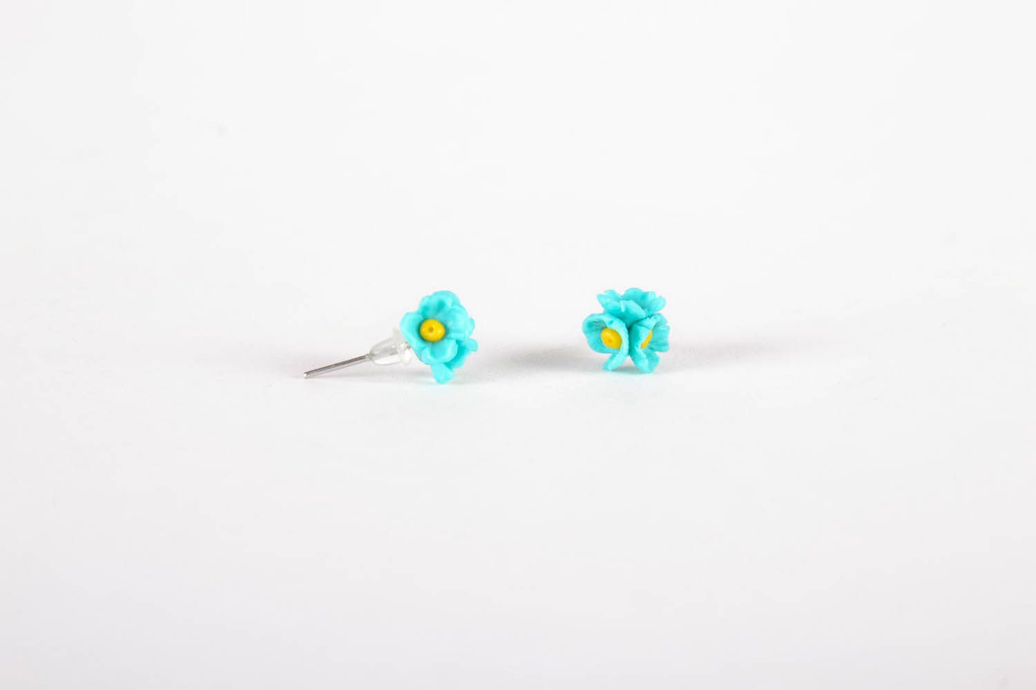 Stud Earrings Made of Polymer Clay photo 3