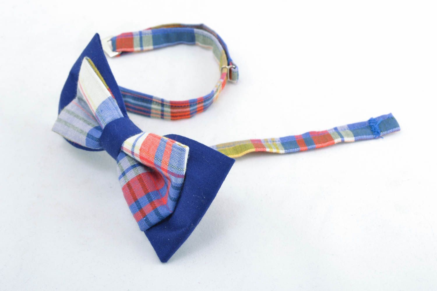 Fabric checkered bow tie photo 1