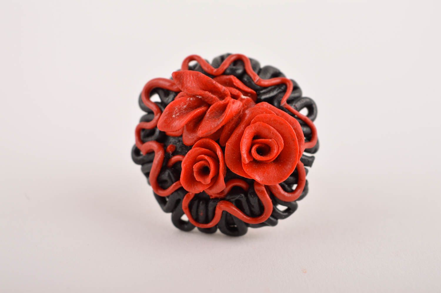 Handmade ring clay accessory polymer clay ring for girl gift ideas unusual ring photo 3