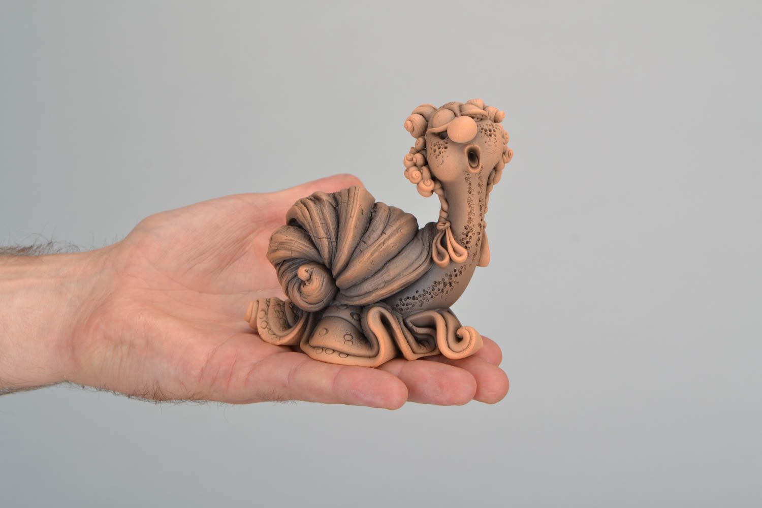 Handmade ceramic figurine Snail photo 2