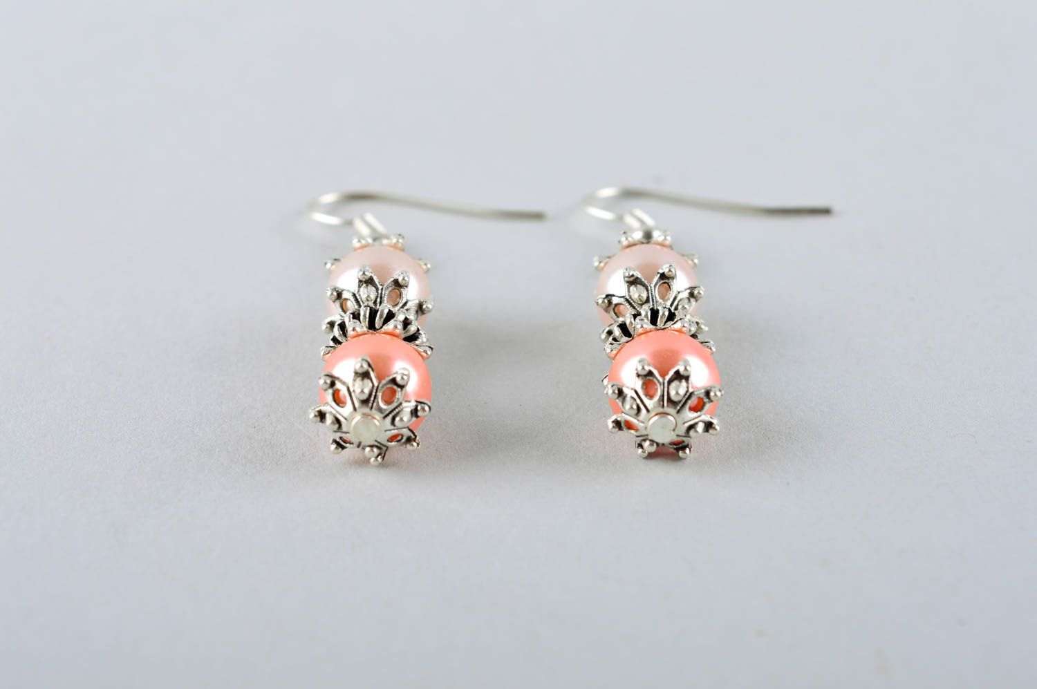 Handmade jewelry pearl earrings womens accessories dangling earrings for women photo 3