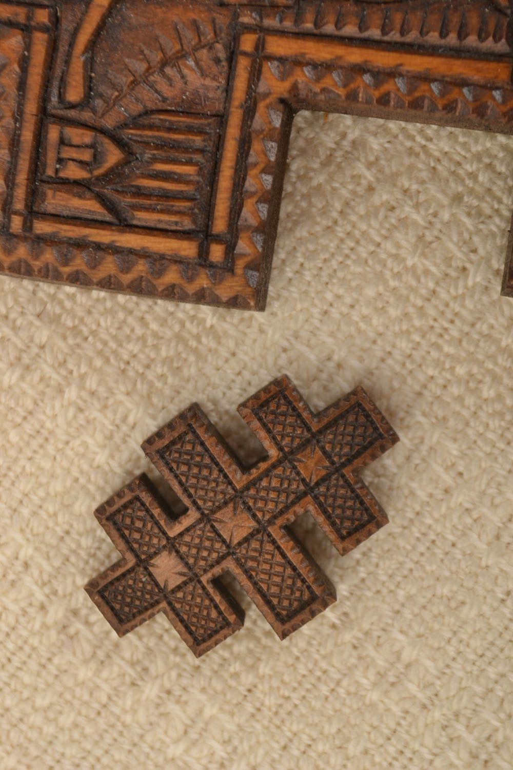 Кресты ручной работы нательные крестики деревянные крестики 3 штуки талисманы фото 1