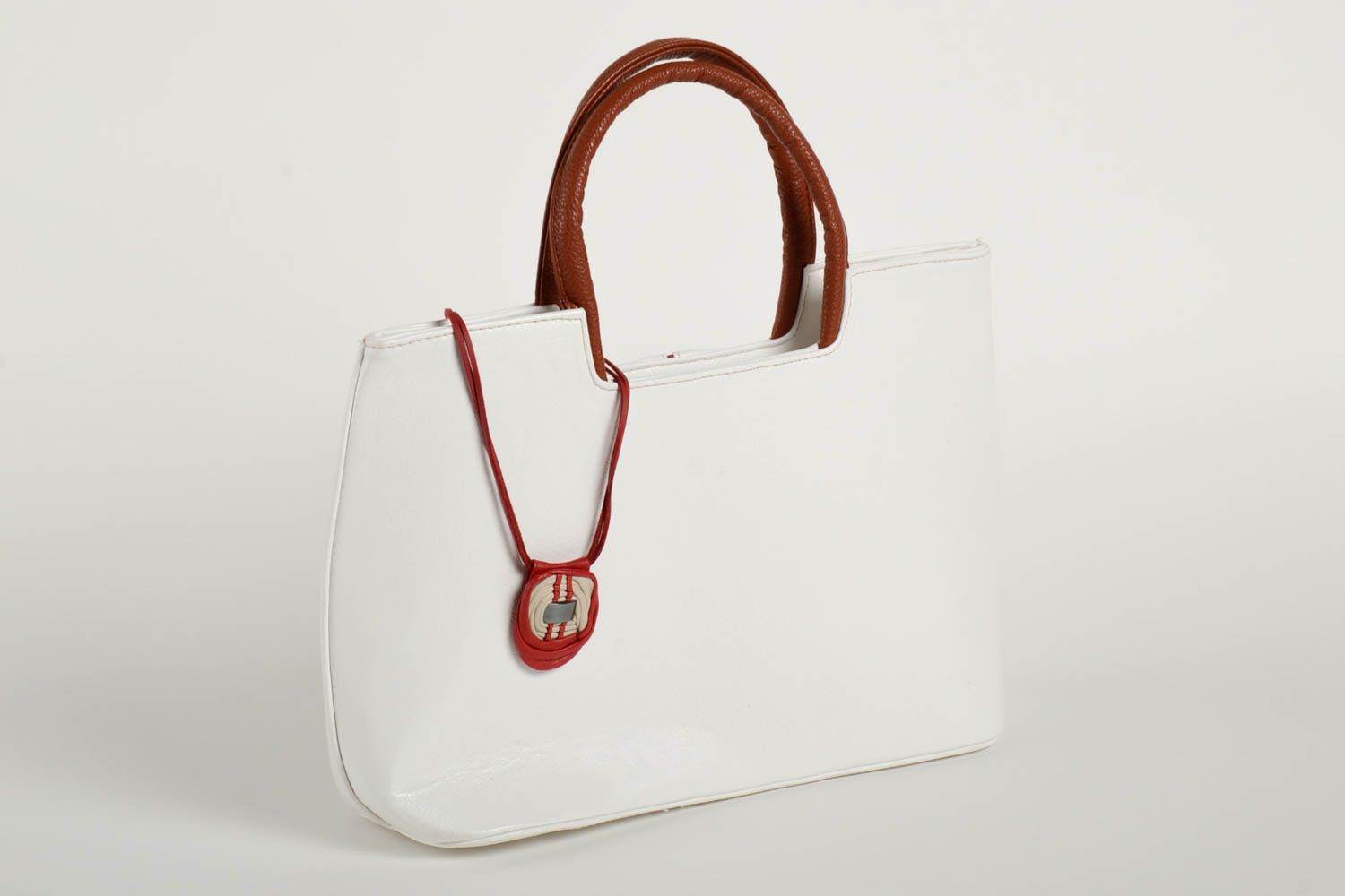 Handmade purse leather handbag leatherette pendant summer accessories for women photo 2