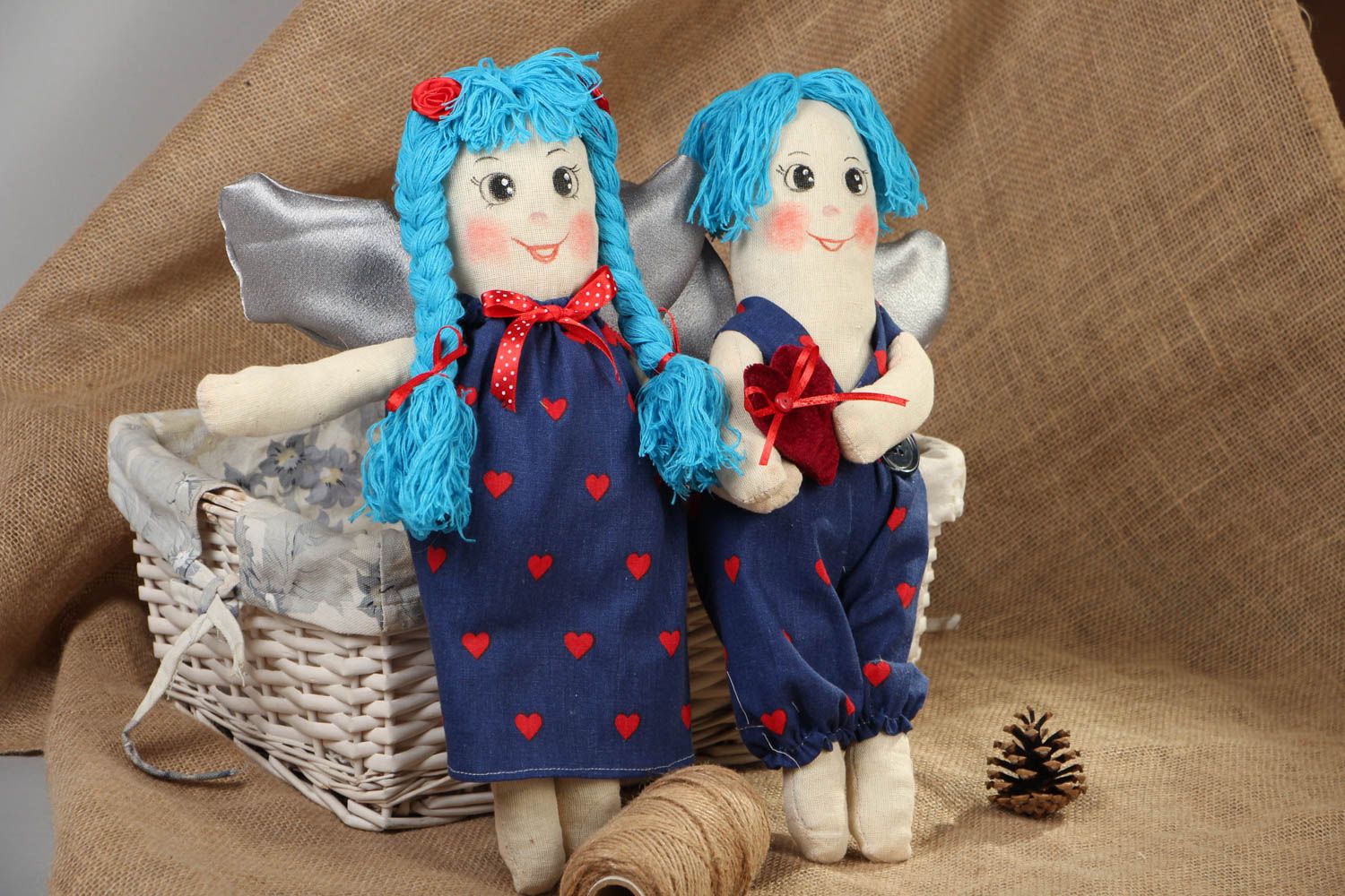Soft fabric toys Angels Valentines photo 5