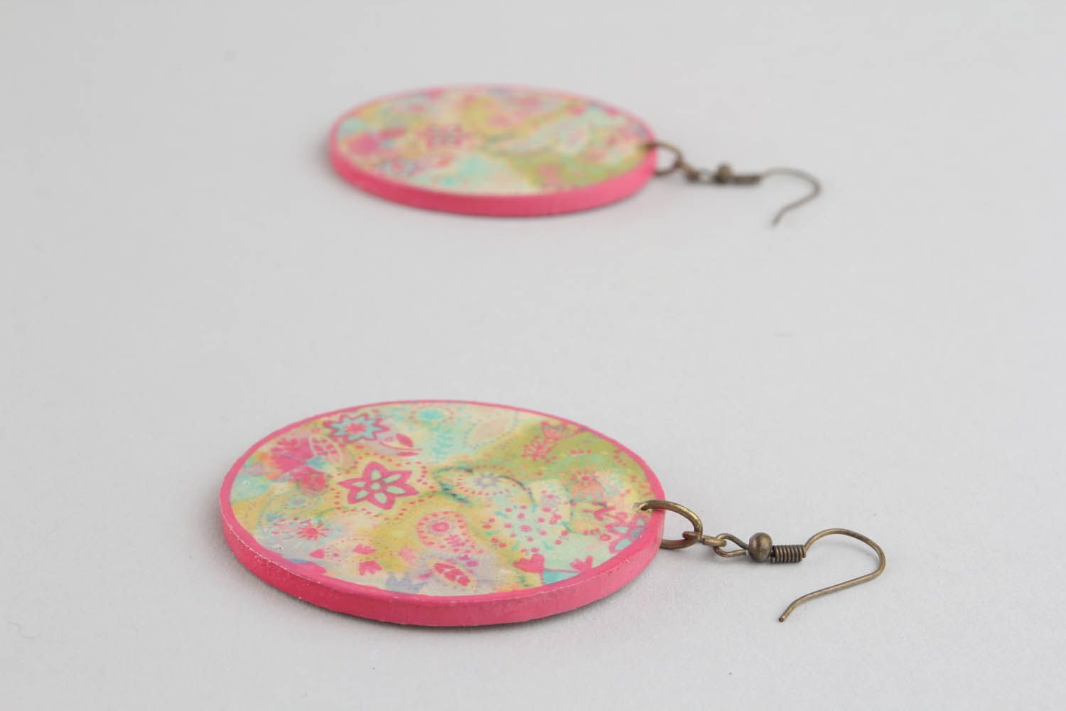 Earrings made of wood and epoxy resin photo 4