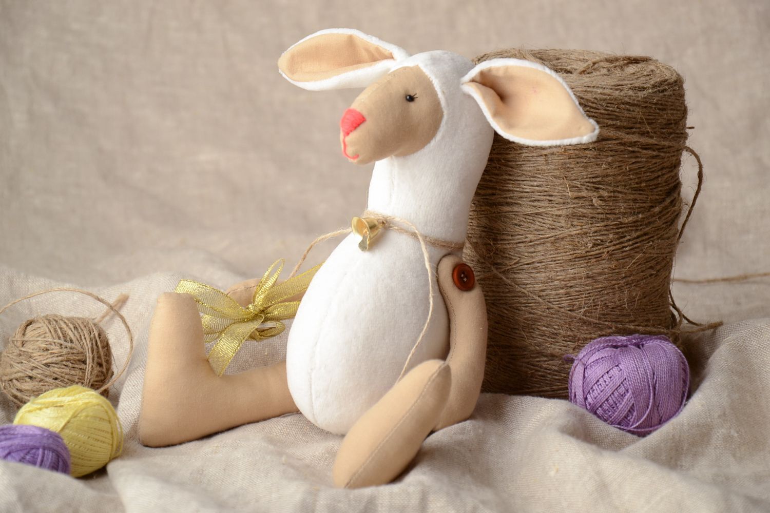 Handmade soft toy White Lamb photo 1