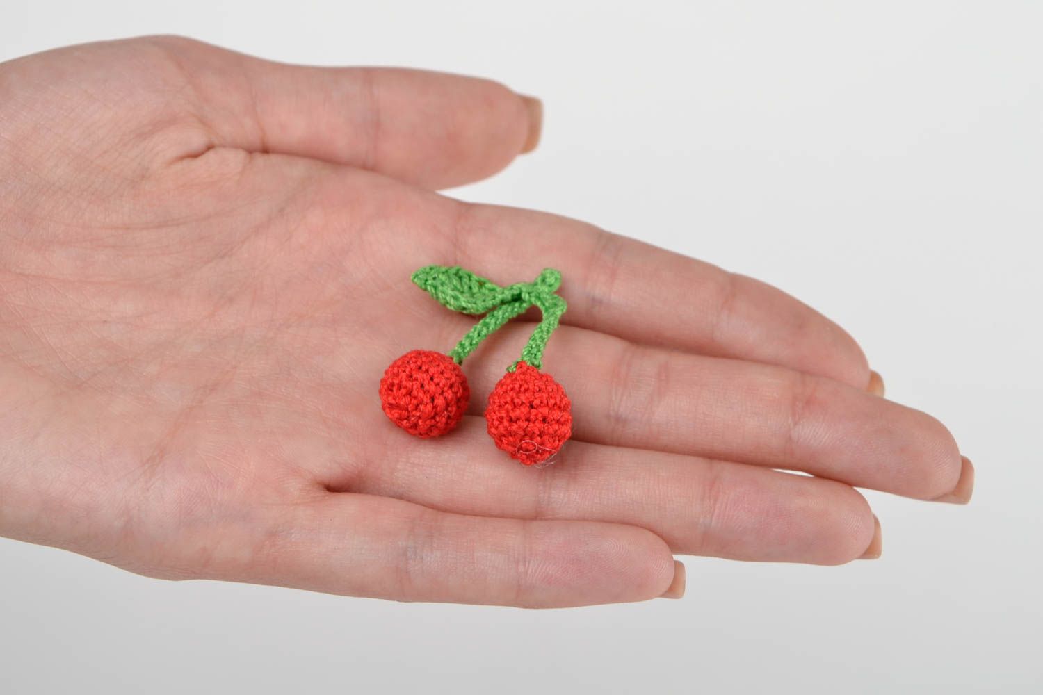 Peluche fruit faite main Jouet au crochet cerises Cadeau pour enfant original  photo 2