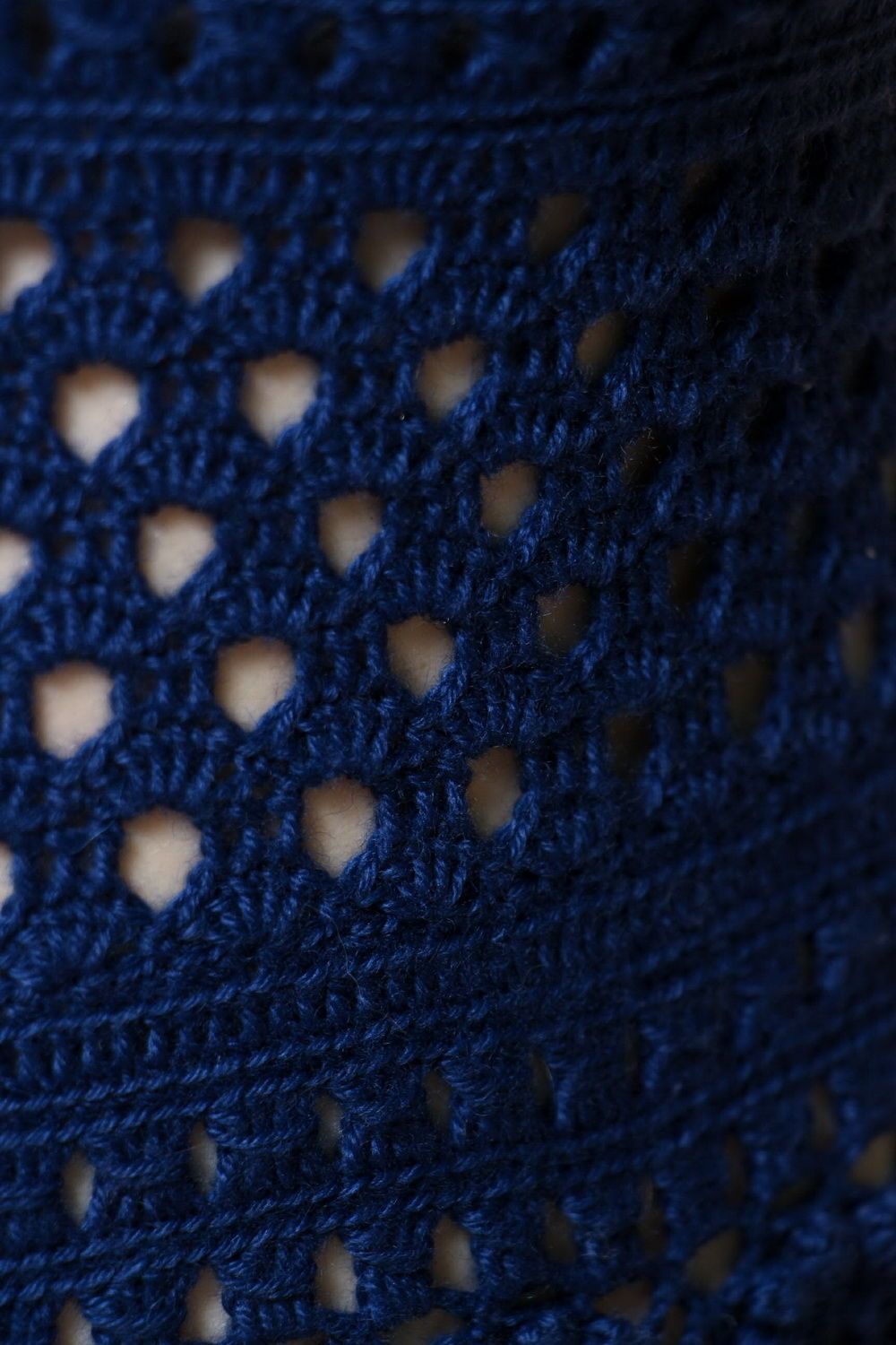 Синее платье вязаное крючком  фото 5