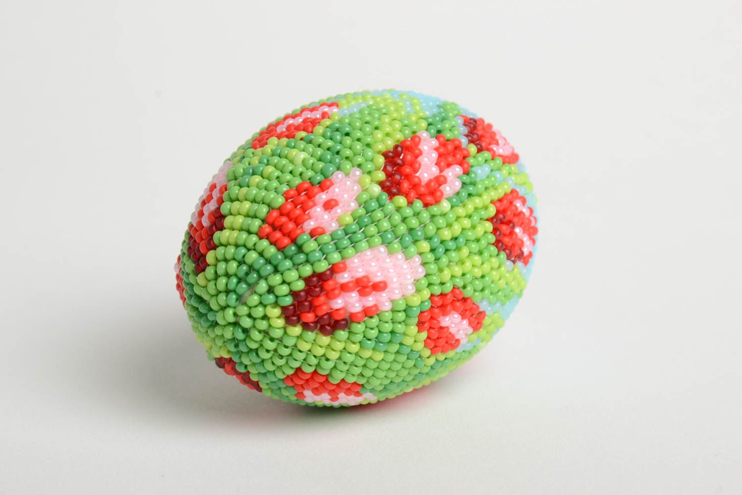 Huevo artesanal original de abalorios elemento decorativo regalo para Pascua foto 4
