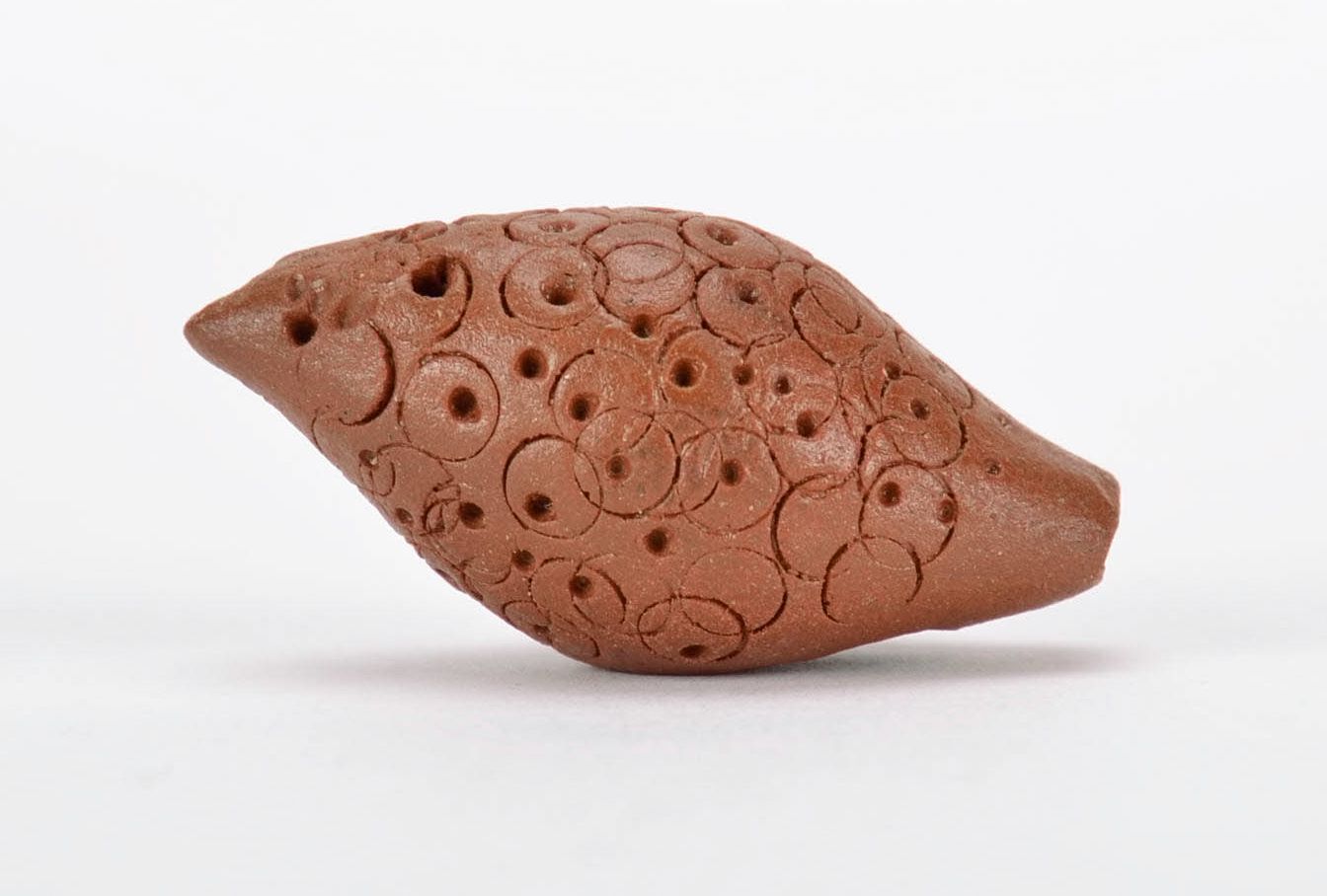 Handmade clay penny whistle photo 2
