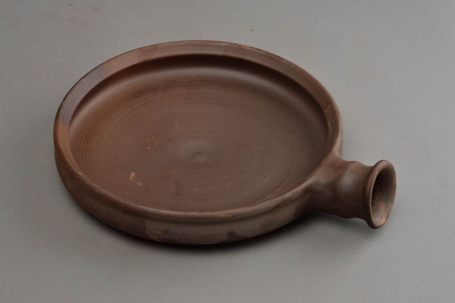 Large handmade ceramic frying pan unusual clay frying pan eco cookware photo 2