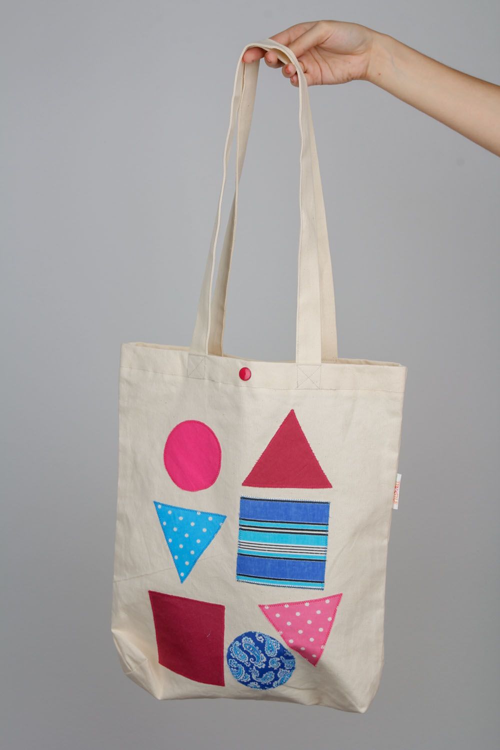 Homemade fabric purse Funny Geometry photo 3