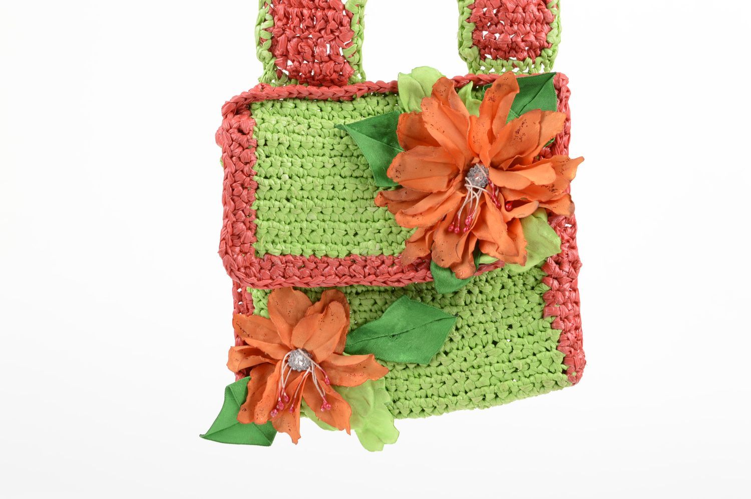 Crochet sac plastique fait main Sac à main Accessoire enfant Idée cadeau photo 4