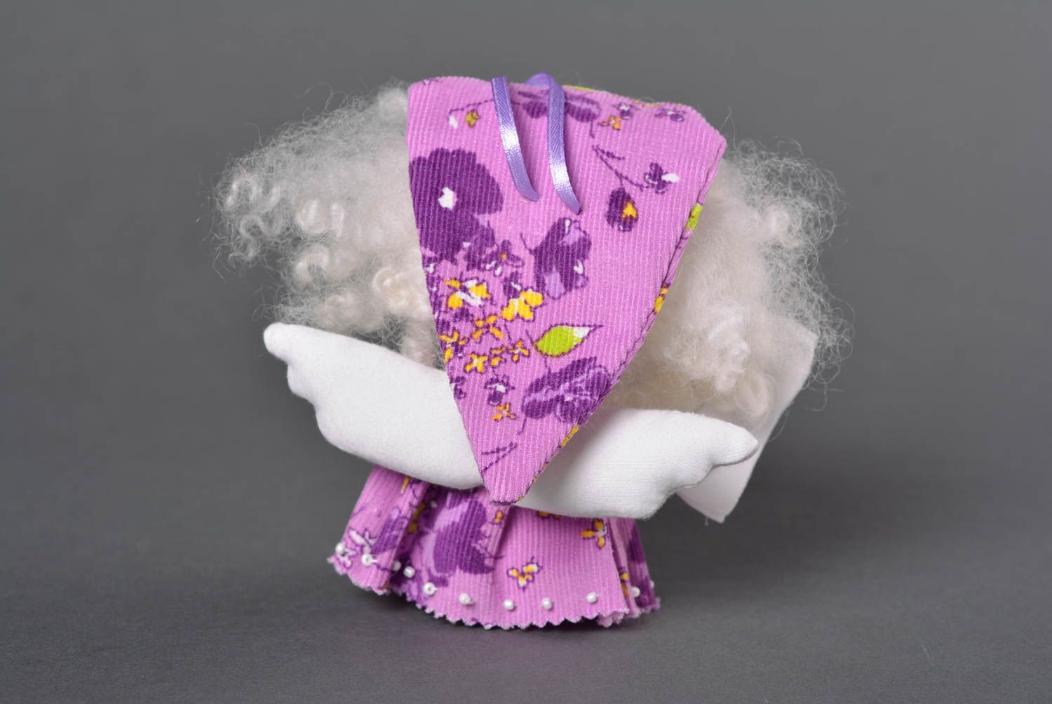 Кукла ручной работы кукла из ткани мягкая кукла кудрявая маленькая красивая фото 3