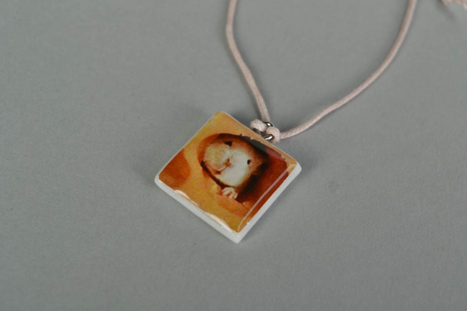 Polymer clay pendant Hamster photo 3