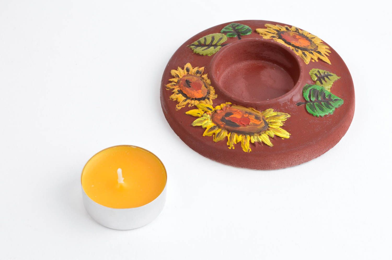 Porta velas hecho a mano decoración de hogar objeto de decoración de yeso foto 2