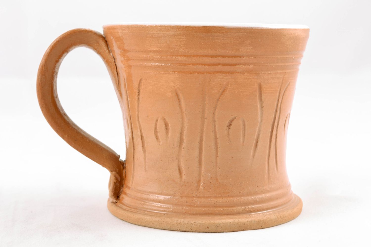 Tasse originale de céramique faite main technique de cuisson au lait photo 5