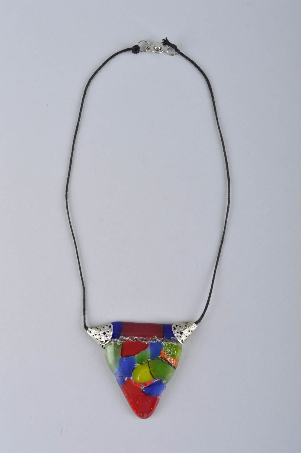 Handmade designer glass pendant unusual elegant jewelry cute accessory photo 2
