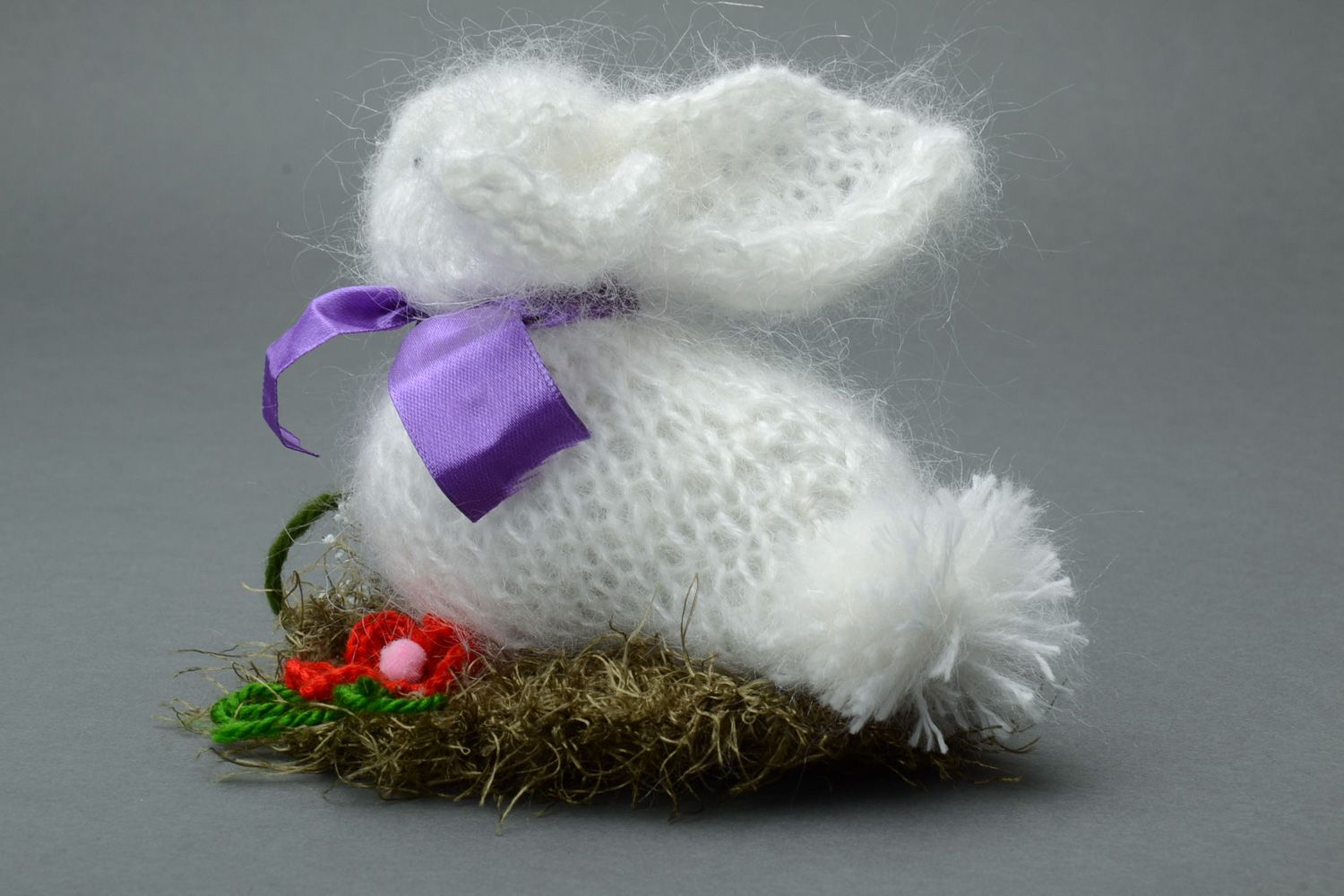 Homemade soft crochet toy Easter rabbit photo 3
